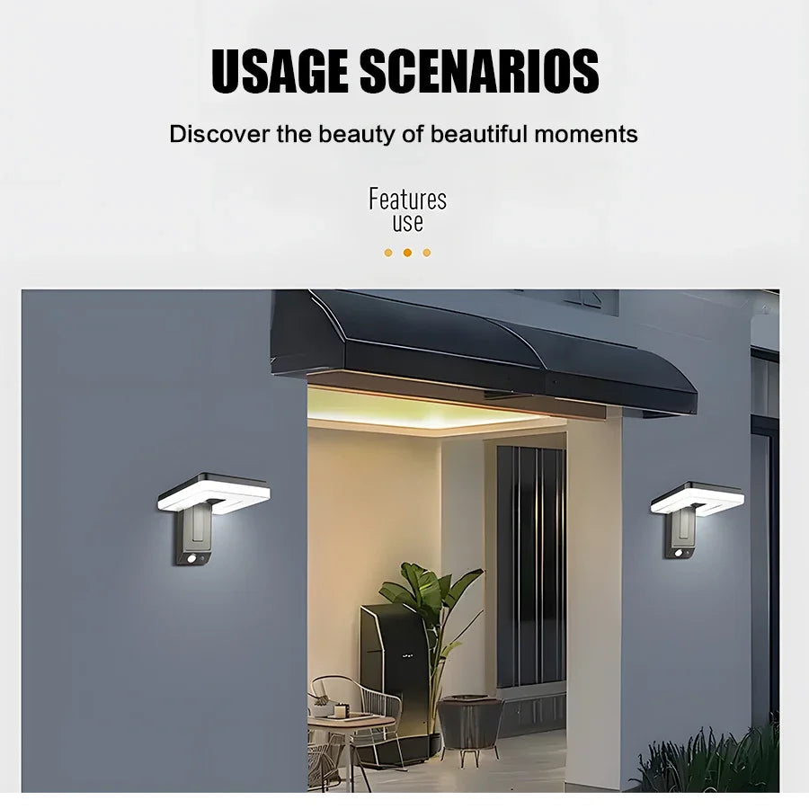 Foldable 120° Solar LED Light – Motion Sensor Outdoor Lamp