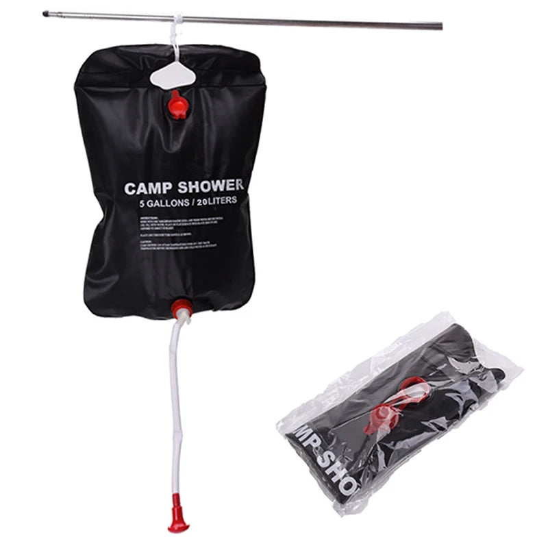 20L Solar Shower Bag for Camping with Hose & Shower Head