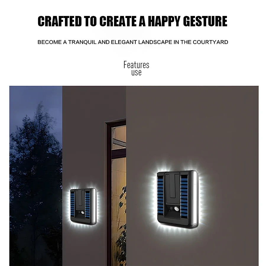 Foldable 120° Solar LED Light – Motion Sensor Outdoor Lamp