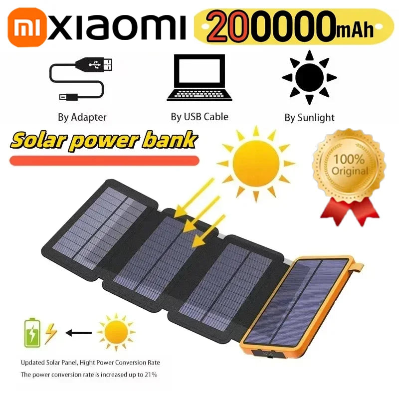 Xiaomi Solar Power Bank – Waterproof, Foldable, USB Charger | Vibmory