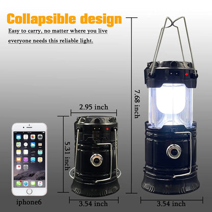 Collapsible Solar Camping Lantern with USB Charging