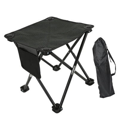 Portable Camping Stool with Storage Bag & Recliner Foot Rest