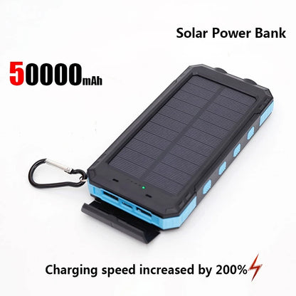 Lenovo 50000mAh Solar Power Bank Portable Charging Poverbank External Battery Charger Strong Light LDE Light for iphone Samsung