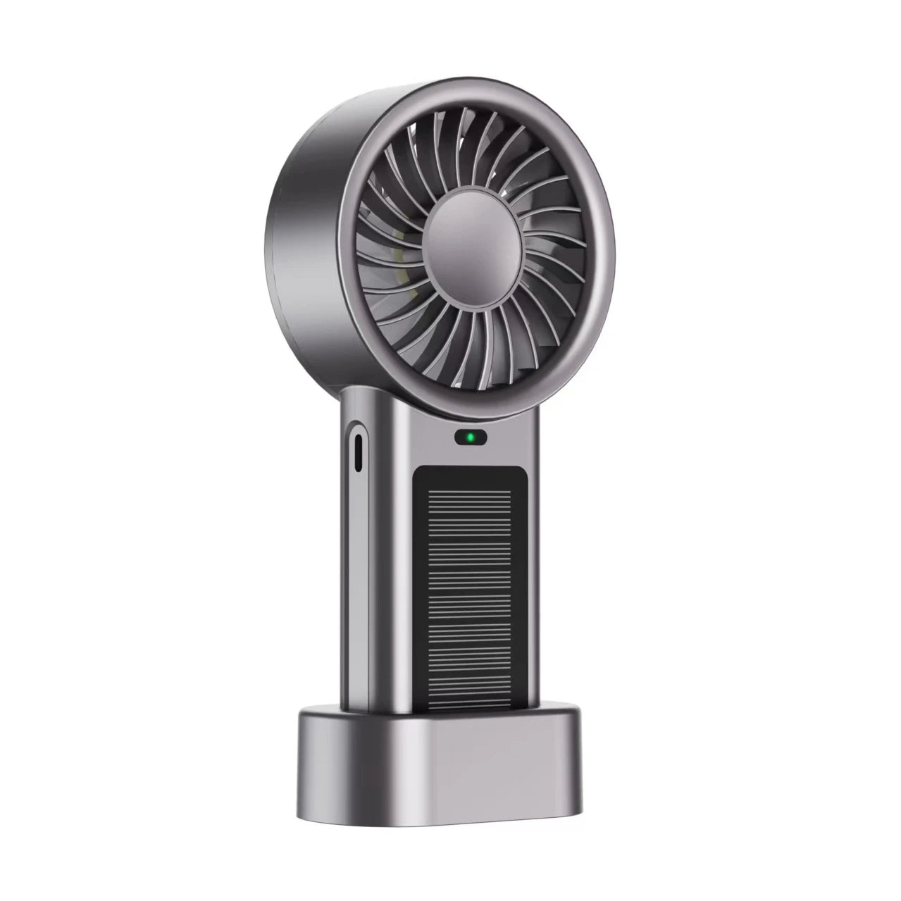 Solar Handheld Fan – 5-Speed Rechargeable Camping Blower