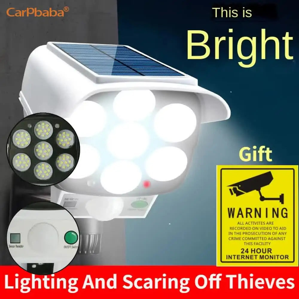 Outdoor Solar Motion Sensor Light & Dummy Security Camera