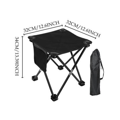 Portable Camping Stool with Storage Bag & Recliner Foot Rest