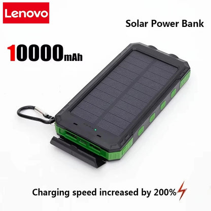 Lenovo 50000mAh Solar Power Bank Portable Charging Poverbank External Battery Charger Strong Light LDE Light for iphone Samsung