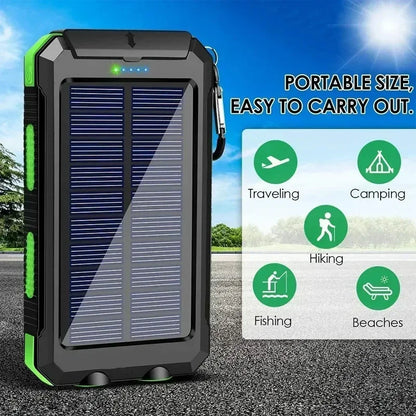 68000mAh Solar Power Bank – 15W Wireless Fast Charging & LED Light