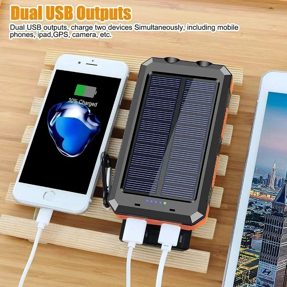 Lenovo 50000mAh Solar Power Bank Portable Charging Poverbank External Battery Charger Strong Light LDE Light for iphone Samsung