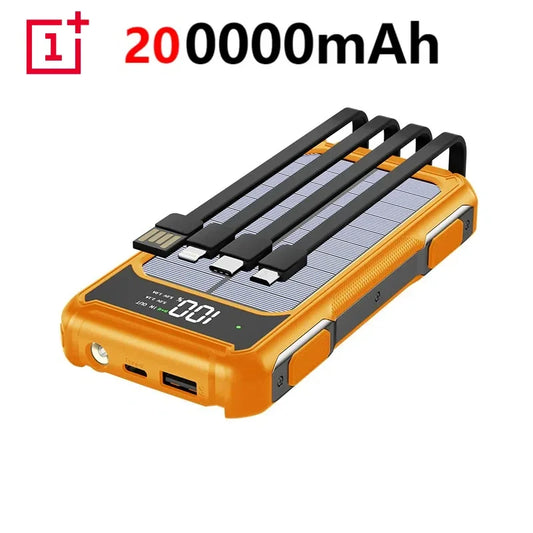 200000mAh Solar Power Bank – 4-in-1 Fast Charging