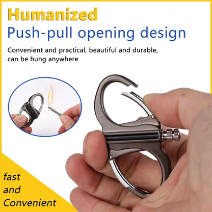 Keychain Fire Starter Reusable Windproof Metal Lighter