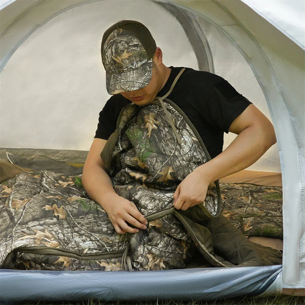 Camouflage Camping Blanket – Portable Zippered Outdoor Travel Quilt