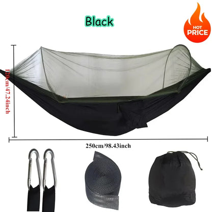 Outdoor Hammock with Integrated Mosquito Net, Camping & Leisure Hanging Bed