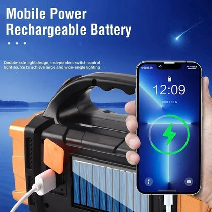 4-Mode LED+COB Solar Camping Lantern with Power Bank