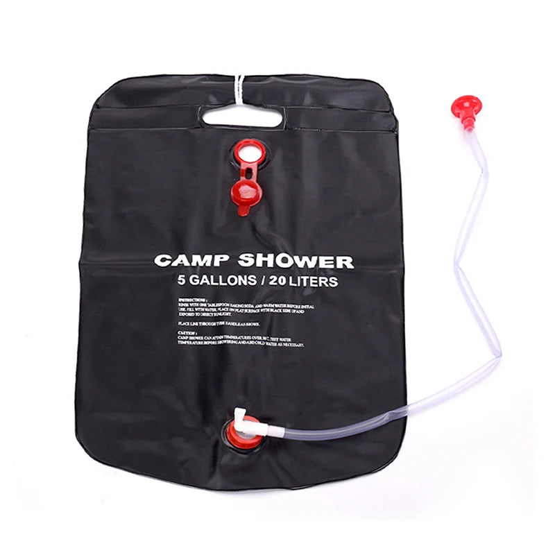 20L Solar Shower Bag for Camping with Hose & Shower Head
