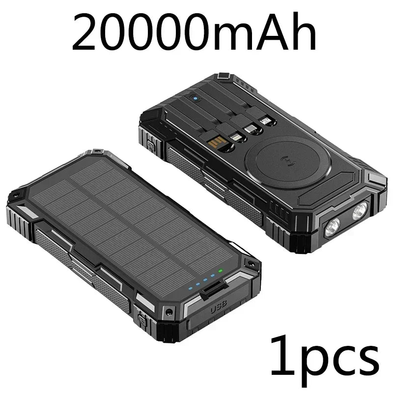 68,000mAh Solar Power Bank – Wireless & Waterproof
