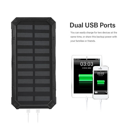 20000mAh Solar Power Bank – Dual USB & Waterproof