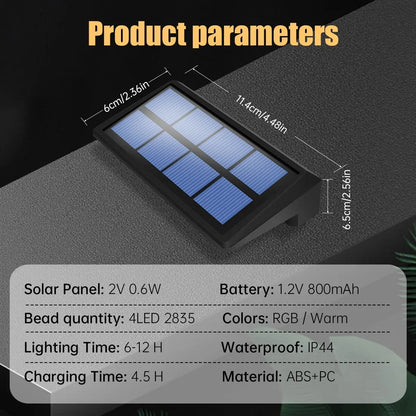 Solar Fence Lights – RGB Color Changing & Waterproof
