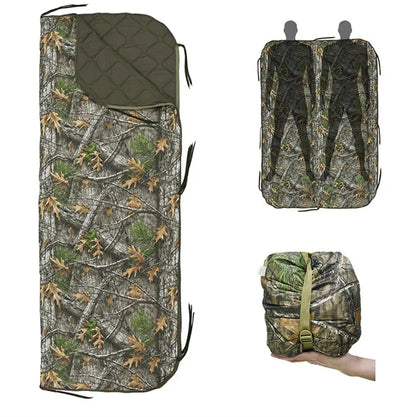 Camouflage Camping Blanket – Portable Zippered Outdoor Travel Quilt