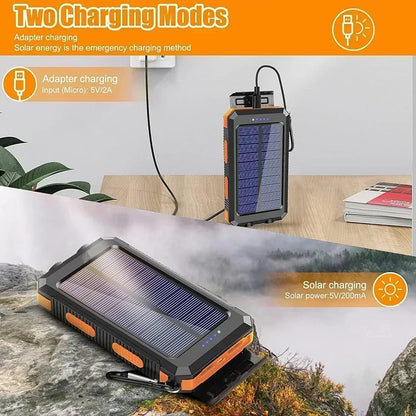 68000mAh Solar Power Bank – 15W Wireless Fast Charging & LED Light