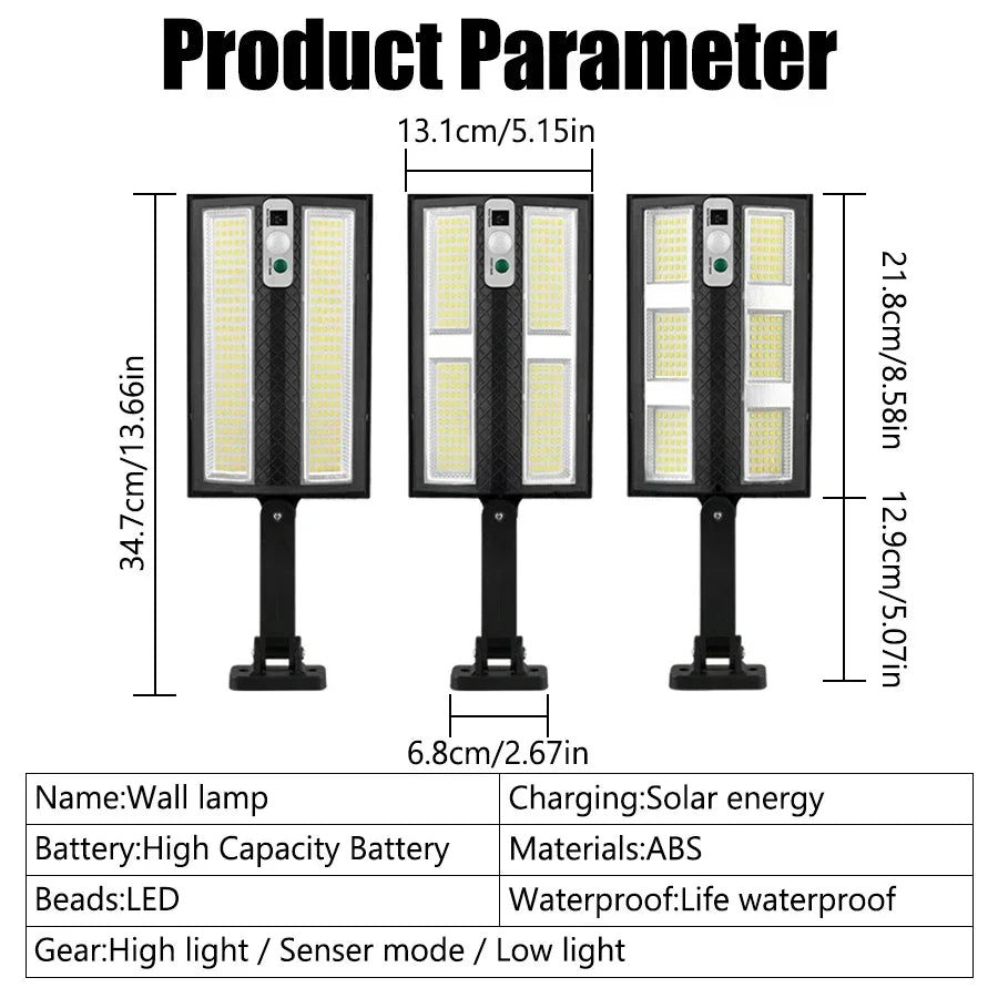 210 Solar LED Wall Light – Motion Sensor & Waterproof