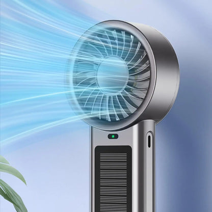 Solar Handheld Fan – 5-Speed Rechargeable Camping Blower