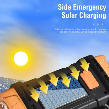 4-Mode LED+COB Solar Camping Lantern with Power Bank