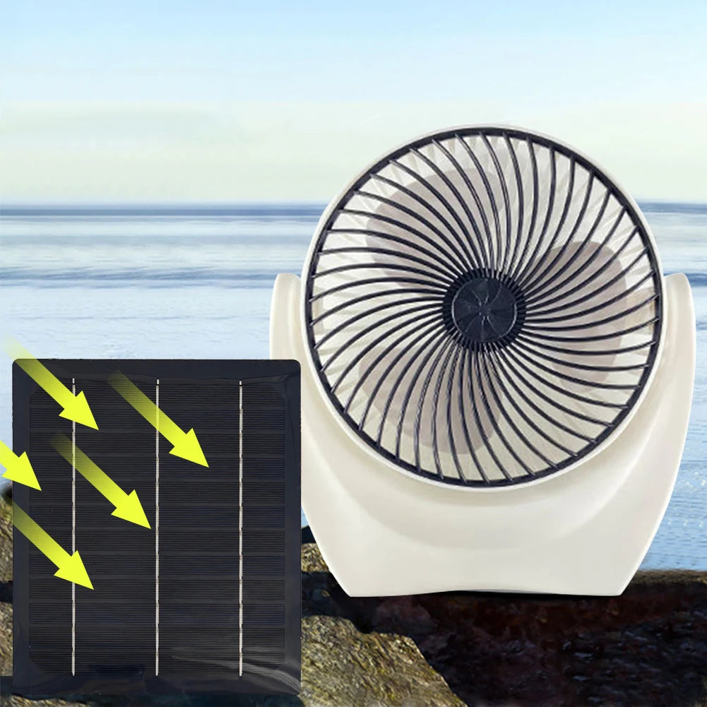Vibmory Solar Panel Portable Fan – USB & Solar Powered