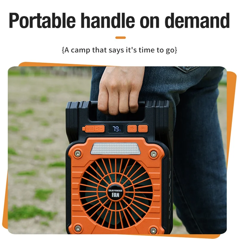 FYBL Solar Fan with Tent LED Lights & USB Charging