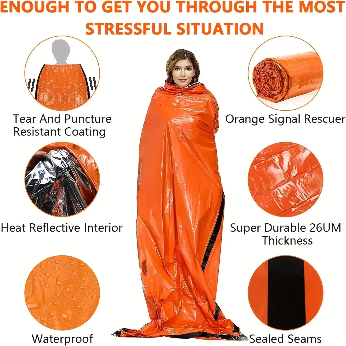 Emergency Survival Sleeping Bag – Waterproof Insulated Thermal Blanket
