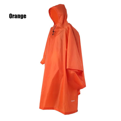 3-in-1 Waterproof Raincoat Poncho Backpack Cover & Tent Mat