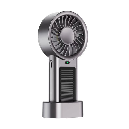 Solar Handheld Fan – 5-Speed Rechargeable Camping Blower