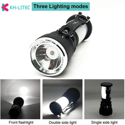 Solar Rechargeable LED Flashlight & Camping Lantern