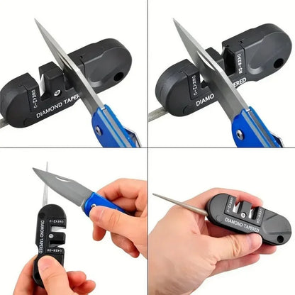 Portable 4-in-1 Mini Whetstone Sharpener | Tungsten Carbide Outdoor Tool