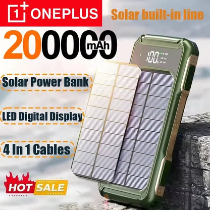 200000mAh Solar Power Bank – 4-in-1 Fast Charging