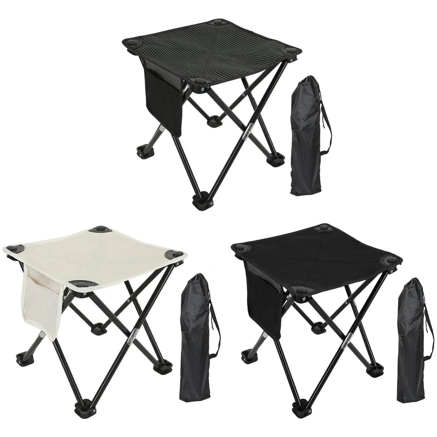 Camping Stool with Storage Bag & Recliner Foot Rest Chair