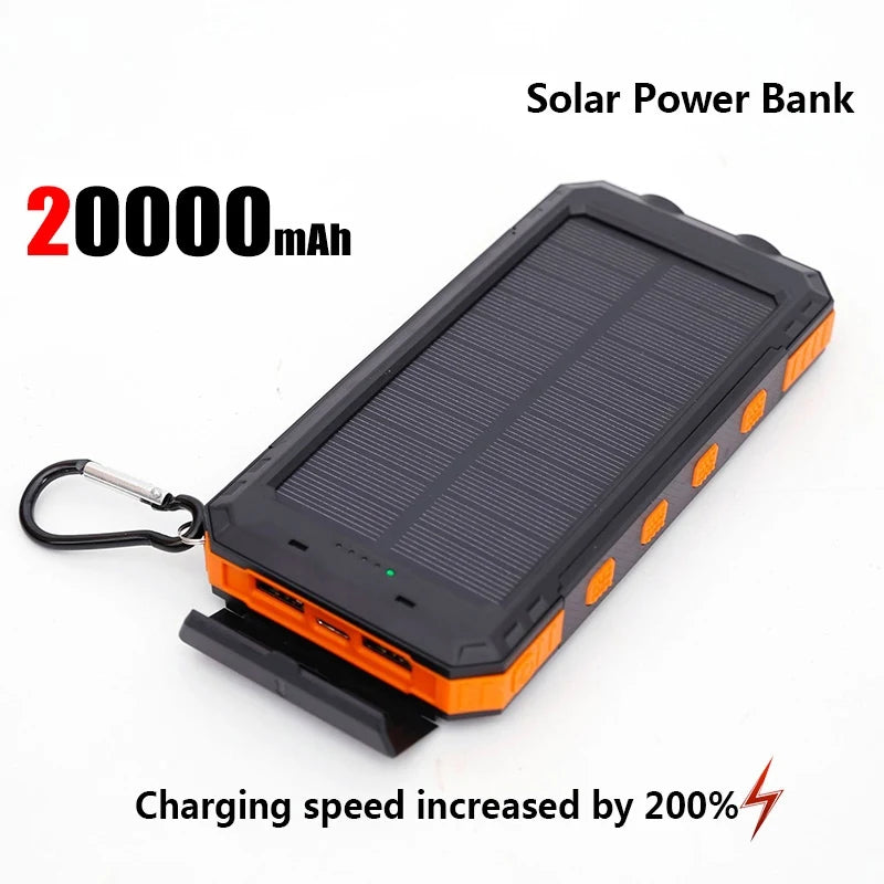 68000mAh Solar Power Bank – 15W Wireless Fast Charging & LED Light