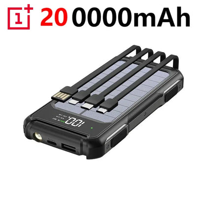 200000mAh Solar Power Bank – 4-in-1 Fast Charging