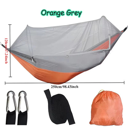 Outdoor Hammock with Integrated Mosquito Net, Camping & Leisure Hanging Bed