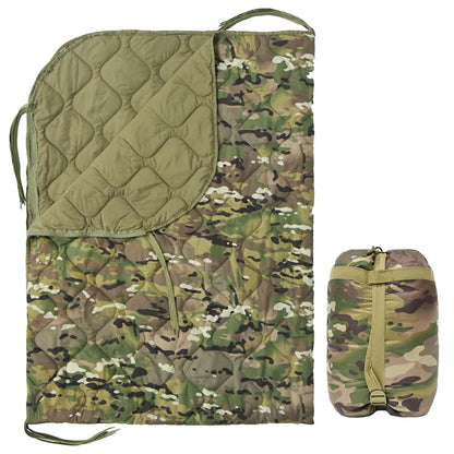 Camouflage Camping Blanket – Portable Zippered Outdoor Travel Quilt