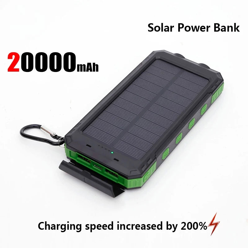 Lenovo 50000mAh Solar Power Bank Portable Charging Poverbank External Battery Charger Strong Light LDE Light for iphone Samsung
