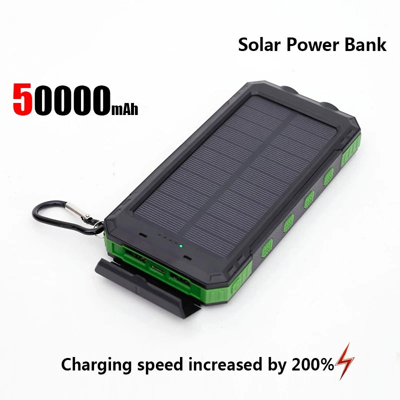 Lenovo 50000mAh Solar Power Bank Portable Charging Poverbank External Battery Charger Strong Light LDE Light for iphone Samsung