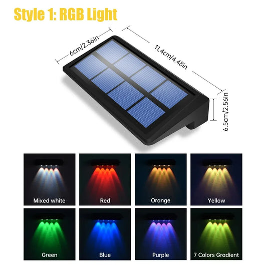 Solar Fence Lights – RGB Color Changing & Waterproof