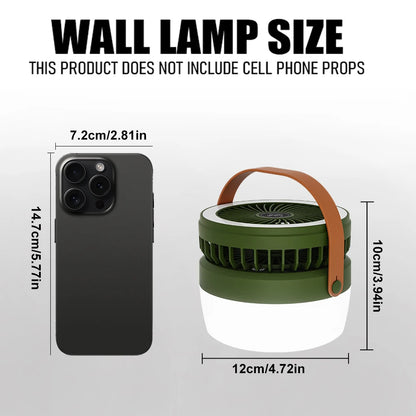 Outdoor Solar Fan Lantern – 4 Light Modes & Camping Lamp