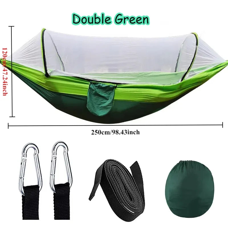 Outdoor Hammock with Integrated Mosquito Net, Camping & Leisure Hanging Bed