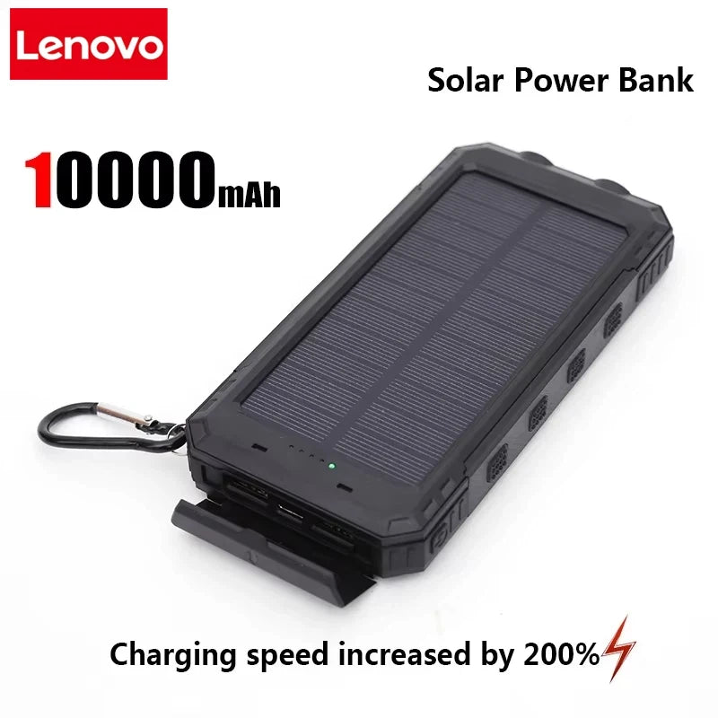 Lenovo 50000mAh Solar Power Bank Portable Charging Poverbank External Battery Charger Strong Light LDE Light for iphone Samsung