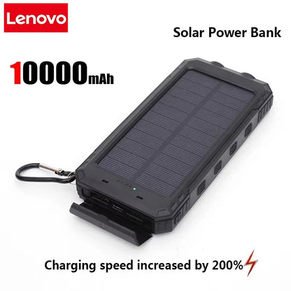 Lenovo 50000mAh Solar Power Bank Portable Charging Poverbank External Battery Charger Strong Light LDE Light for iphone Samsung