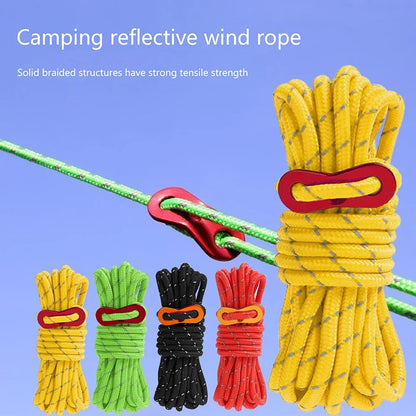 Reflective Tent Ropes with Buckles | Windproof Camping Cords