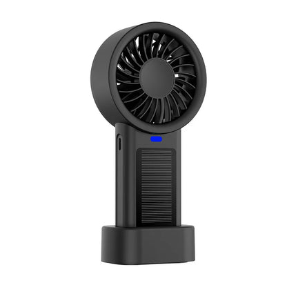 Solar Handheld Fan – 5-Speed Rechargeable Camping Blower