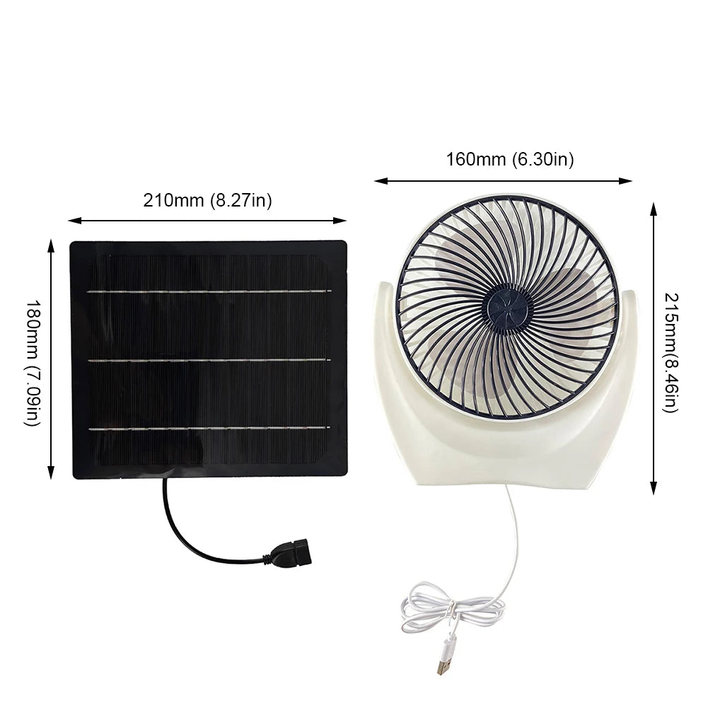 Vibmory Solar Panel Portable Fan – USB & Solar Powered